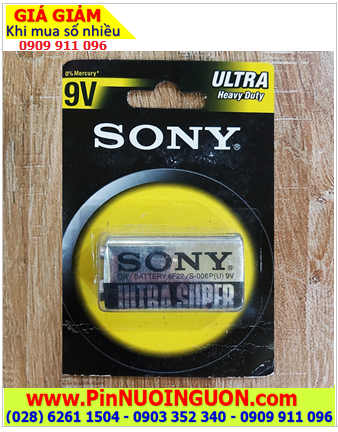 Sony S-006P 6F22, Pin vuông 9v Sony Ultra Super S-006P 6F22 Heavy Duty |TẠM HẾT HÀNG